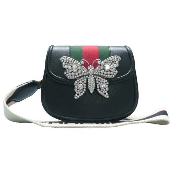 100% Authentic GUCCI Totem  Black Leather Shoulder Bag 1022-12524 - Picture 1 of 12